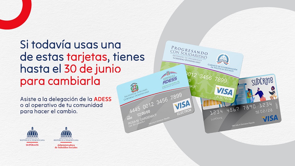 Supérate y ADESS convocan a más de 200 mil beneficiarios a cambiar tarjeta de banda a chip