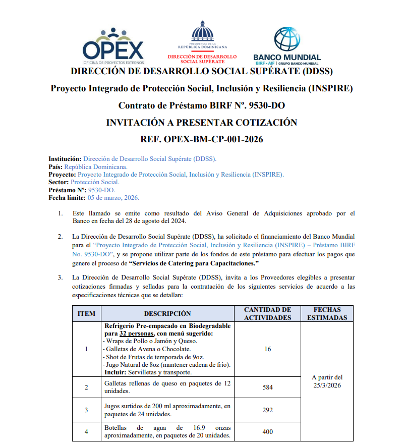 Servicios de Catering para Capacitación.