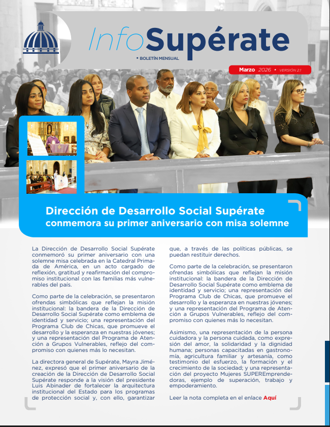 Dirección de Desarrollo Social Supérateconmemora su primer aniversario con misa solemne