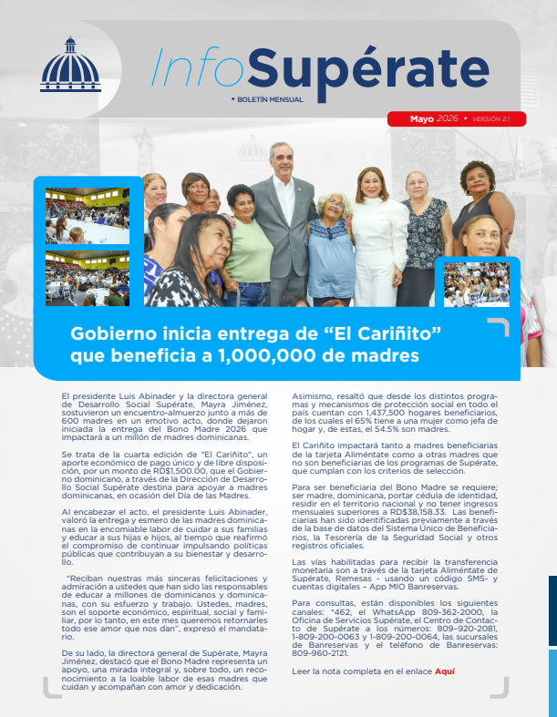 Gobierno inicia entrega de “El Cariñito” que beneficia a 1,000,000 de madres