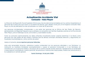 Actualización accidente vial Consuelo Hato Mayor